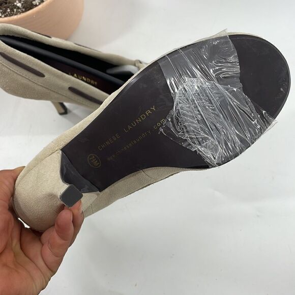 Chinese Laundry Beige and Brown Heels - Picture 7 of 8